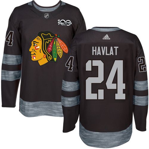 Adidas Blackhawks #24 Martin Havlat Black 1917-100th Anniversary Stitched NHL Jersey - Click Image to Close